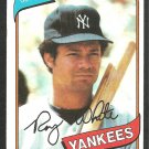 New York Yankees Roy White 1980 Topps Baseball Card 648