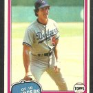 Los Angeles Dodgers Gary Thomasson 1981 Topps Baseball Card 512 nr mt