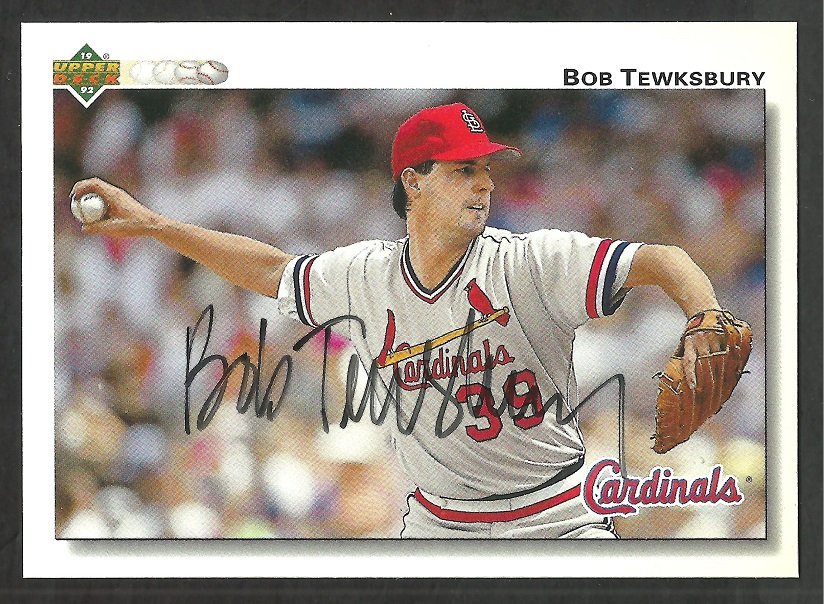 St Louis Cardinals Bob Tewksbury Signed Autograph 1992 Upper Deck # 512