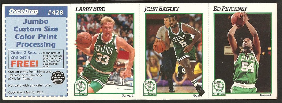 BOSTON CELTICS LARRY BIRD 1991 HOOPS/OSCO TEAM SHEET