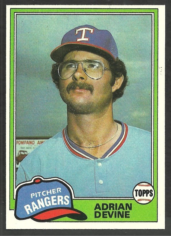 Texas Rangers Adrian Devine 1981 Topps Baseball Card 464 nr mt