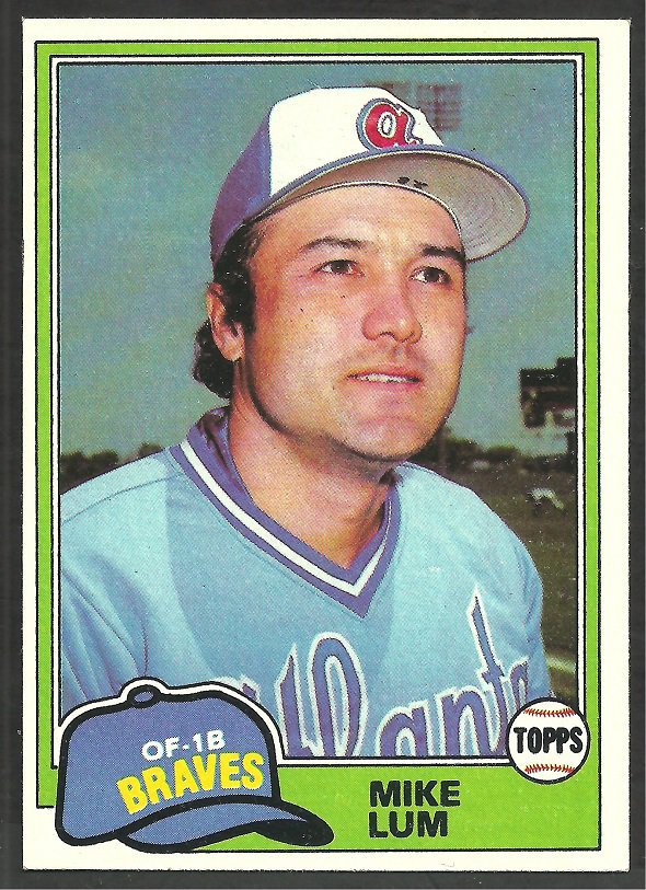Atlanta Braves Mike Lum 1981 Topps Baseball Card 457 nr mt