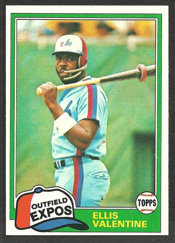 Montreal Expos Ellis Valentine 1981 Topps Baseball Card # 445 nr mt