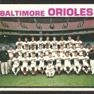 Baltimore Orioles Team Card 1973 Topps Baseball Card # 278