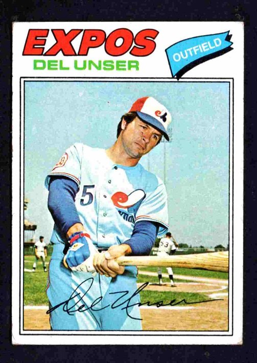 Montreal Expos Del Unser 1977 Topps Baseball Card #471 vg/exã��!