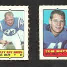 1969 Topps Stamps Baltimore Colts Tom Matte Billy Ray Smith