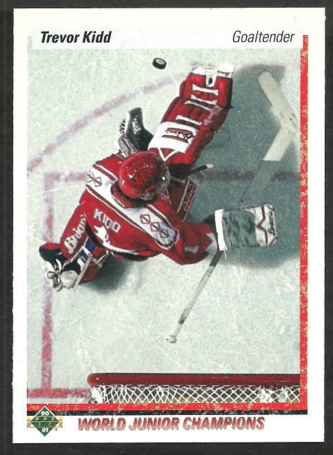 Calgary Flames Trevor Kidd RC Rookie Card 1990 Upper Deck Hockey Card # 463