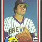 Milwaukee Brewers Jim Slaton 1981 Topps Baseball Card # 357 nr mt