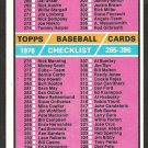 1976 Topps Baseball Card Checklist # 392 good unmarked