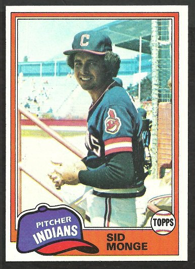 Cleveland Indians Sid Monge 1981 Topps Baseball Card # 333 nr mt