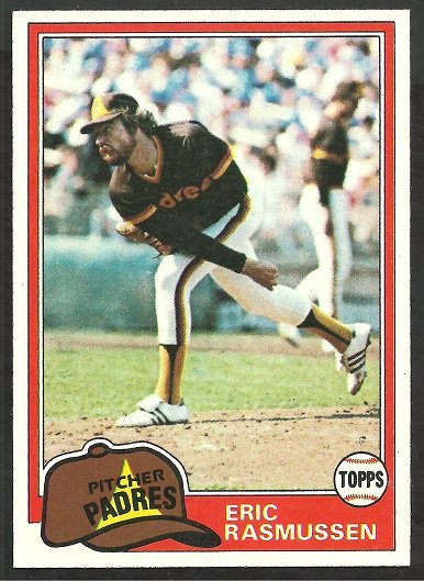 San Diego Padres Eric Rasmussen 1981 Topps Baseball Card # 342 nr mt