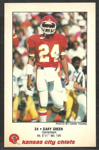 1982 Kansas City Chiefs Police Football Card # 9 Gary Green