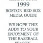 Boston Red Sox 1999 Media Guide Pocket Schedule Pedro Martinez Nomar Garciaparra Flash Gordon