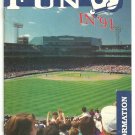 1991 Boston Red Sox Ticket folder Brochure Roger Clemens Wade Boggs Fenway Park Mailing Envelope