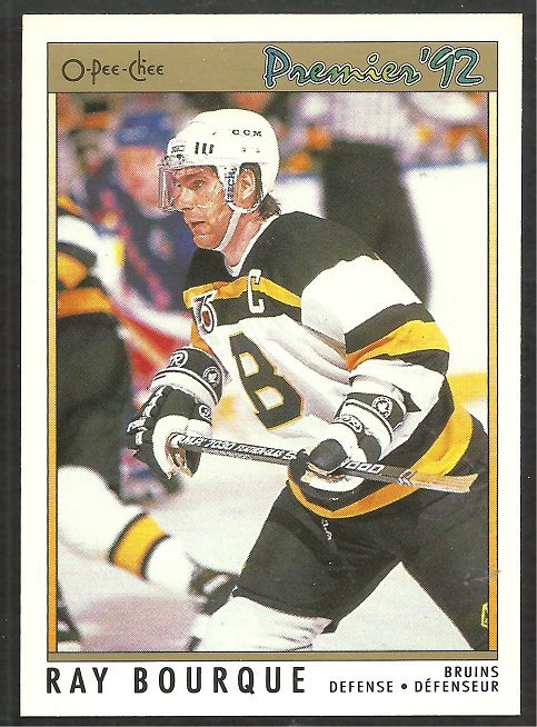 Boston Bruins Ray Bourque 1991 O-Pee-Chee Premier OPC Hockey Card # 119