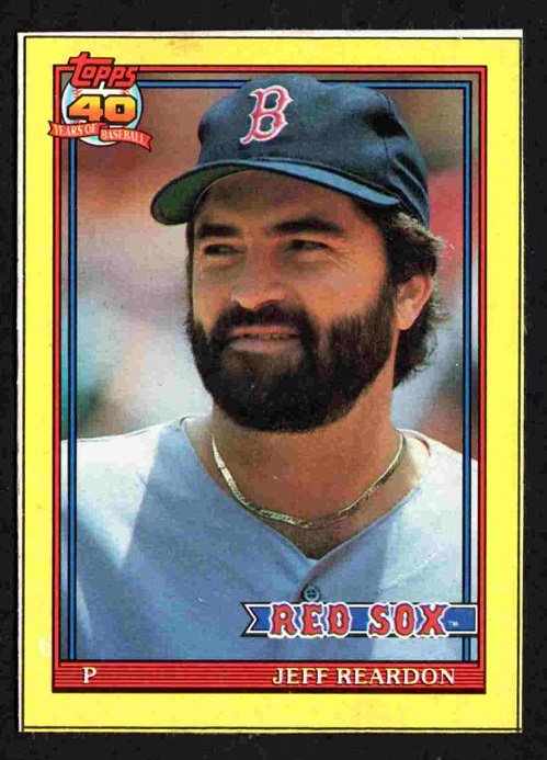 Boston Red Sox Jeff Reardon 1991 Topps Box Bottom Card #M  !