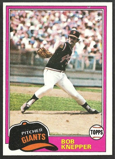 1981 Topps Baseball Card # 279 San Francisco Giants Bob Knepper nr mt