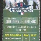 Seattle Mariners Boston Red Sox 2014 Ticket Dustin Ackley HR Kyle Seager Pedroia Mookie Betts