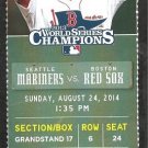 Seattle Mariners Boston Red Sox 2014 Ticket David Ortiz Kyle Seager Mookie Betts Cespedes