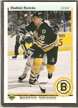 Boston Bruins Vladimir Ruzicka Rookie Card RC 1990 Upper Deck Hockey Card #538