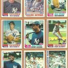 1982 Topps New York Yankees Team Lot 35 Reggie Jackson Winfield Righetti RC Nettles Gossage Guidry