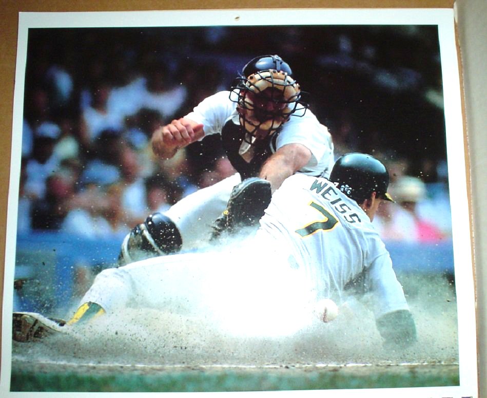 Detroit Tigers Matt Nokes Oakland Athletics Walt Weiss 1991 Pinup Photo