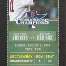 New York Yankees Boston Red Sox 2014 Ticket Pedroia David Ortiz Gardner HR Derek Jeter