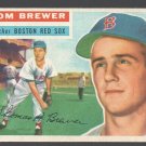 1956 Topps Baseball Card # 34 Boston Red Sox Tom Brewer Grey Back Variation