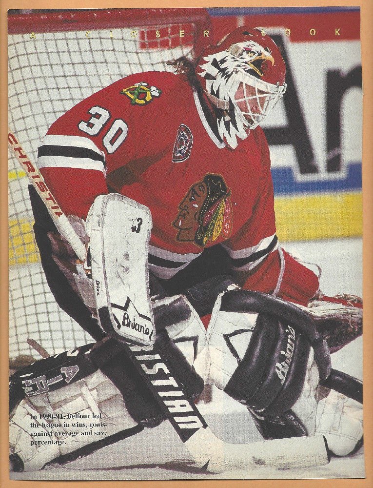 Chicago BlackHawks Ed Belfour 1991 Pinup Photo