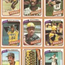 1980 Topps Pittsburgh Pirates Team Lot 30 Willie Stargell Bill Madlock Bert Blyleven +