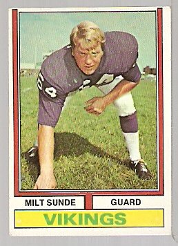Minnesota Vikings Milt Sunde 1974 Topps #57 ex/em
