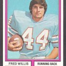 Houston Oilers Fred Willis 1974 Topps Parker Brothers Pro Draft Football Card # 75 ex/em