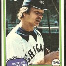 1981 Topps Baseball Card # 186 Chicago White Sox Wayne Nordhagen nr mt