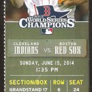 Cleveland Indians Boston Red Sox 2014 Ticket Michael Brantley Nick Swisher HR