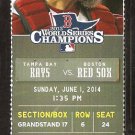 Tampa Bay Rays Boston Red Sox 2014 Ticket Brock Holt Jon Lester Garin Cecchini