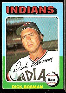 Cleveland Indians Dick Bosman 1975 Topps Baseball Card 354 vg