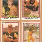 1981 Donruss San Diego Padres 4 Card Lot Dave Winfield Randy Jones Broderick Perkins Steve Mura
