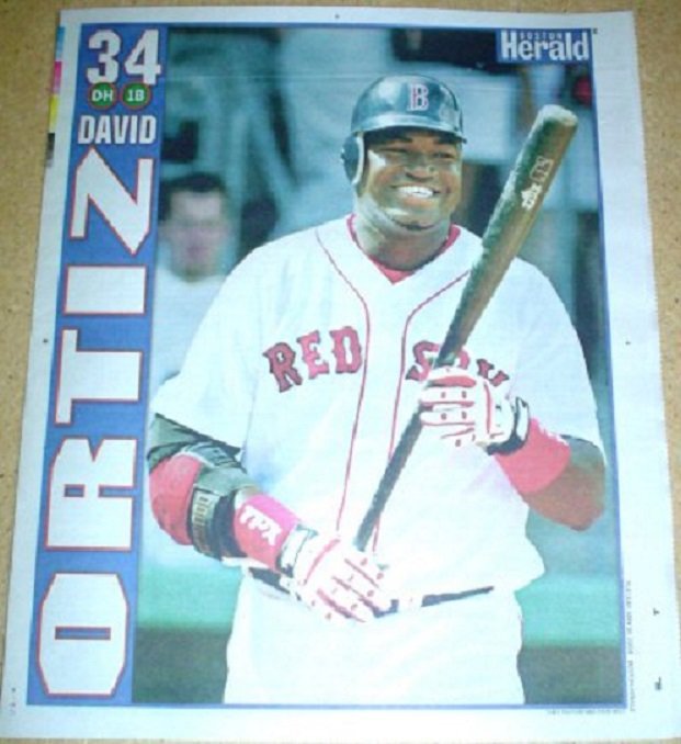 Boston Red Sox David Ortiz Big Papi 2004 Boston Herald Poster