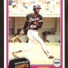 1981 Topps # 167 San Francisco Giants Terry Whitfield nr mt