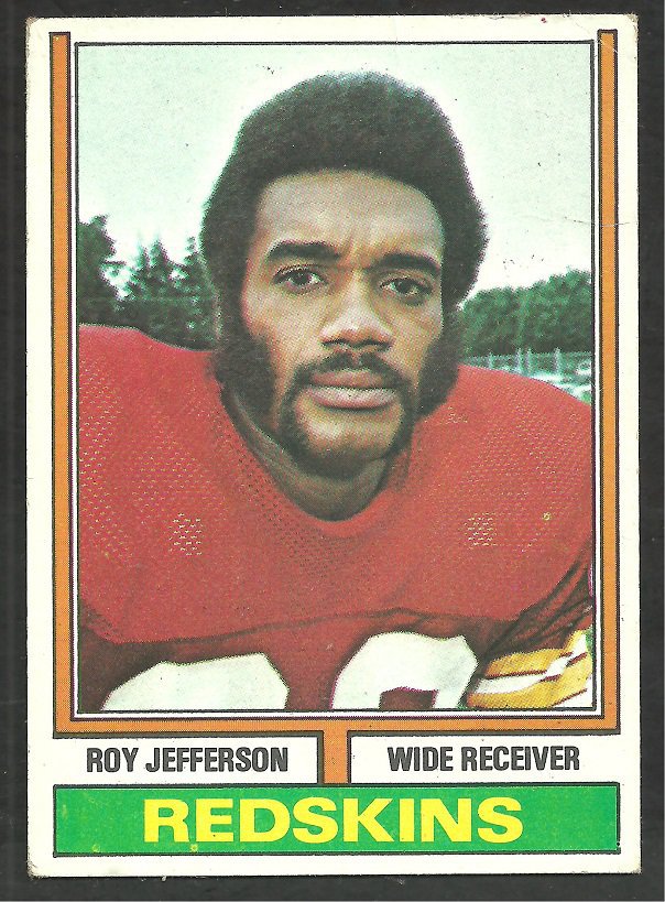 Washington Redskins Roy Jefferson 1974 Topps Parker Brothers Pro Draft Football Card 119 g/vg