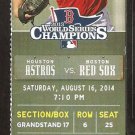 Houston Astros Boston Red Sox 2014 Ticket David Ortiz 400th HR Chris Carter Jason Castro