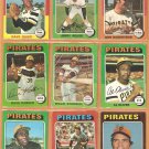 1975 Topps Pittsburgh Pirates Lot 18 diff Willie Stargell Al Oliver Dave Parker Sanguillen Reuss