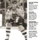 Boston Bruins Bill Guerin January 2001 NESN Cable TV Schedule Flyer Big East Big 10 Pac 10