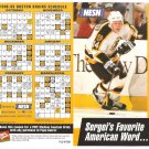 Boston Bruins 1998 1999 Schedule Pamphlet Sergei Samsonov
