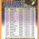 New England Patriots Boston 2004 Monday Night Football Magnetic Schedule