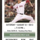 Chicago White Sox Boston Red Sox 2013 Ticket Jake Peavy Jacoby Ellsbury