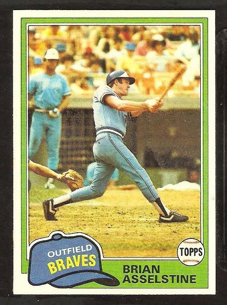 Atlanta Braves Brian Asselstine 1981 Topps Baseball Card # 64 Nr Mt