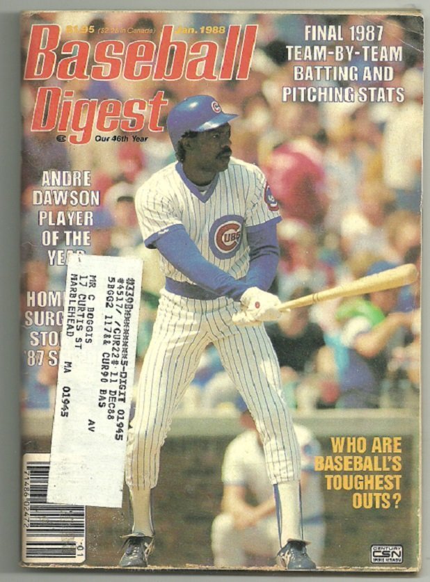 1988 Baseball Digest Chicago Cubs Brooklyn Dodgers Boston Red Sox Wade Boggs Cleveland Indians