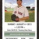 Arizona Diamondbacks Boston Red Sox 2013 Ticket Victorino Doubront Ellsbury