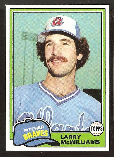 Atlanta Braves Larry McWilliams 1981 Topps Baseball Card # 44 nr mt